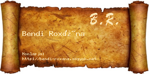 Bendi Roxána névjegykártya